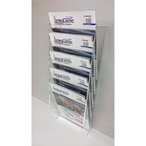 Espositore da parete per fogli A4 (palinsesti e classifiche) 5 tasche